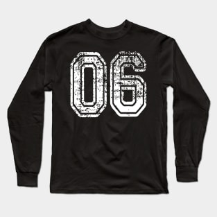 Number 6 Grungy in white Long Sleeve T-Shirt